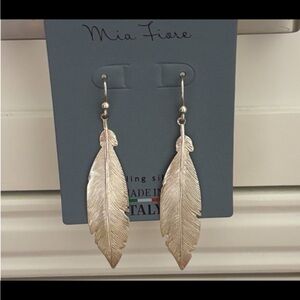 Mia Fiore Sterling Silver Feather Earrings